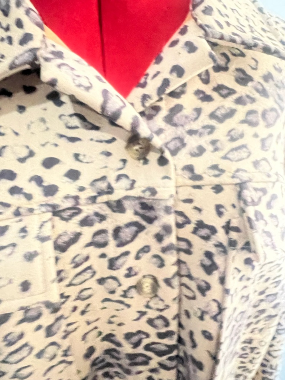Blue B Collection Leopard Print Button-Up Fringe Shacket - Tan &  Black size L - Picture 4 of 10